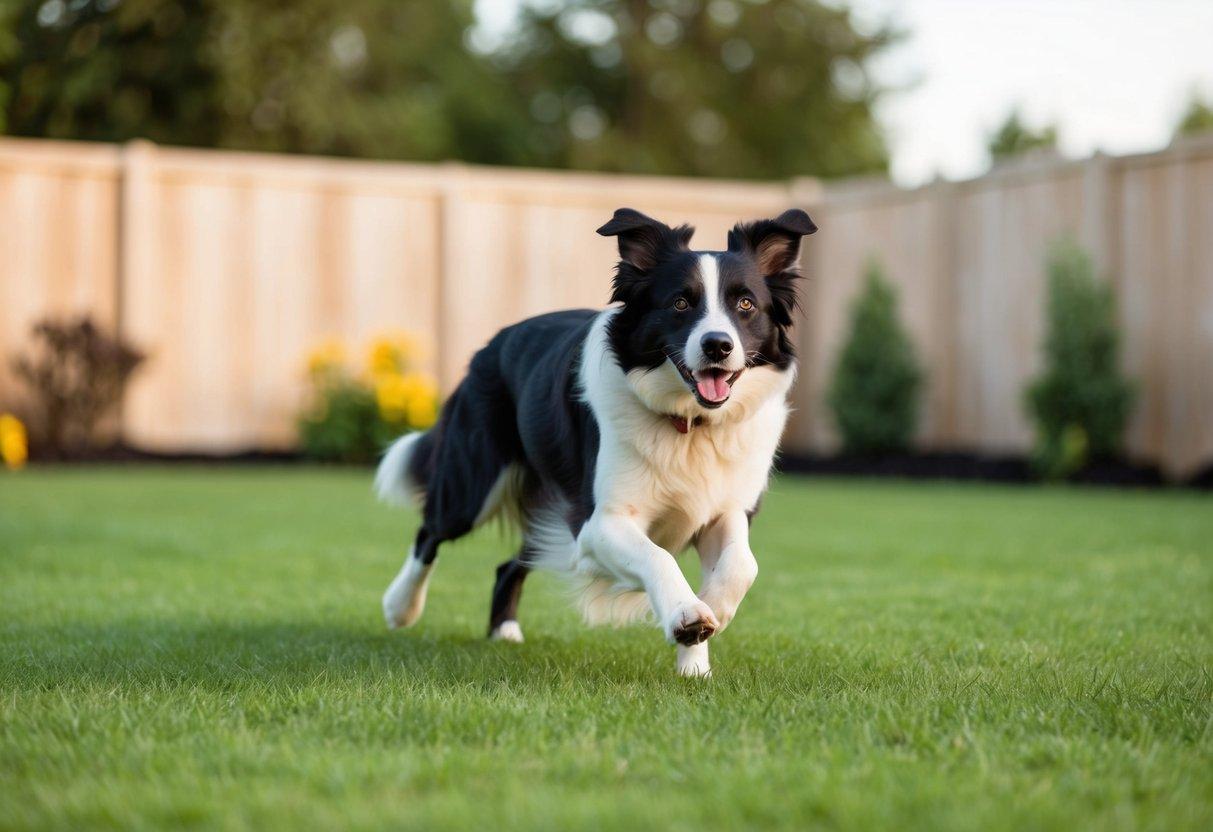 Border collie correndo no gramado